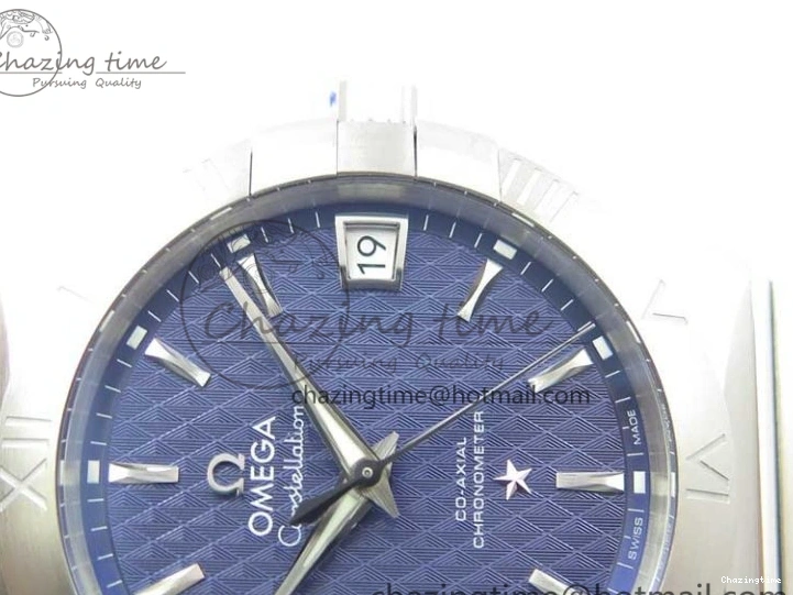 0119 SunProtective Constellation 38mm SS VSF 1:1 Best Edition Blue Textured Dial on SS Bracelet A8500 Super Clone 7917